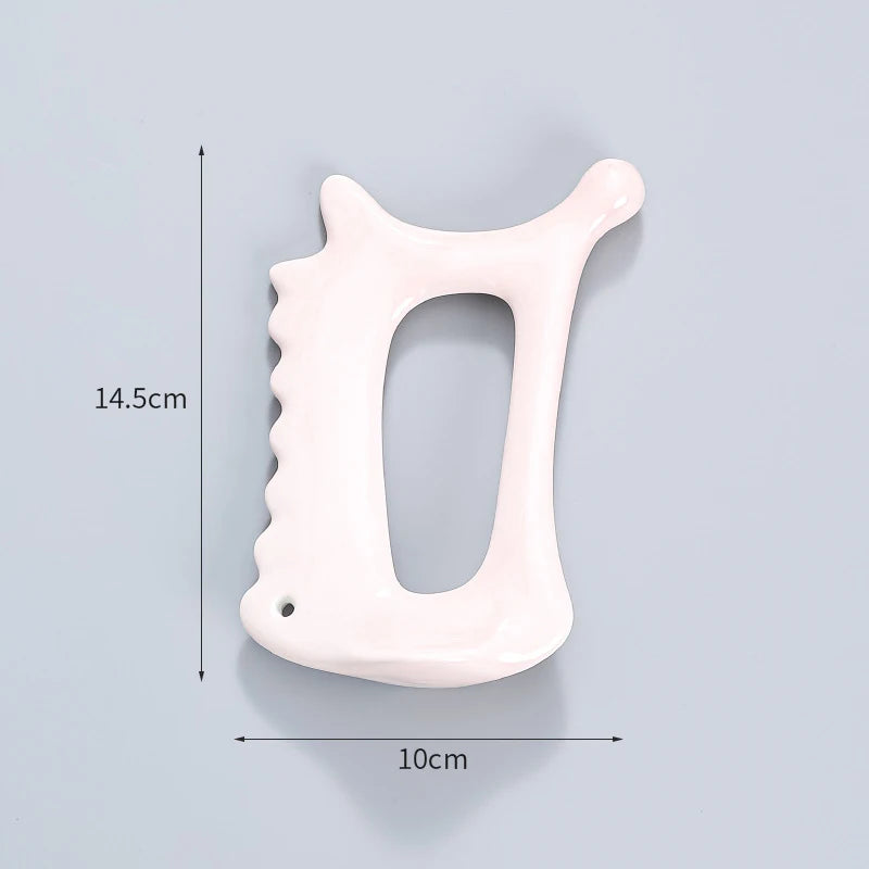 Ceramic Gua Sha Scraping Tool for Natural Lymphatic Drainage - Tidesmit Body Shaping Massage Equipment L Pink Tidesmit