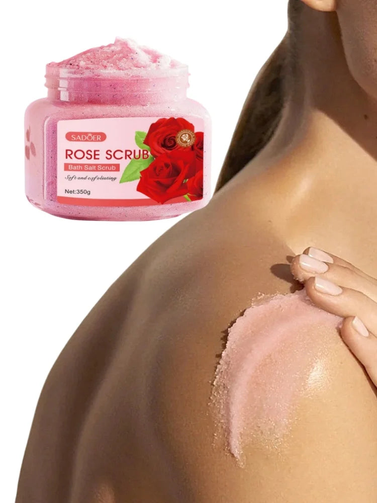 Rose Body Scrub 350g | Natural Walnut Shell Exfoliator by Tidesmit Scrubs Treatments Tidesmit