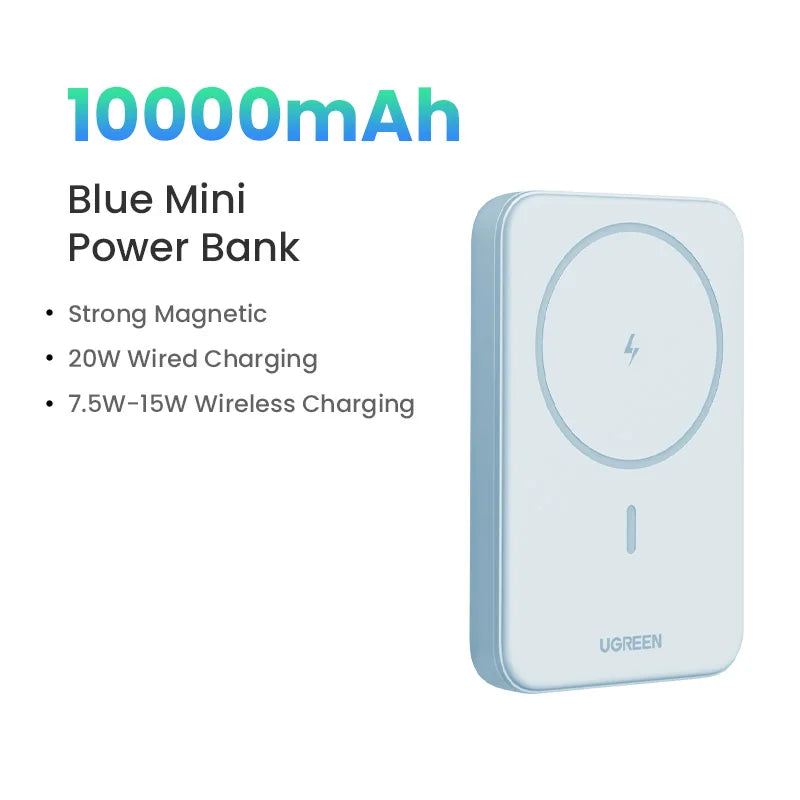 10000mAh Magnetic Portable Charger with Fast PD Power Delivery Blue 10000mAh Tidesmit