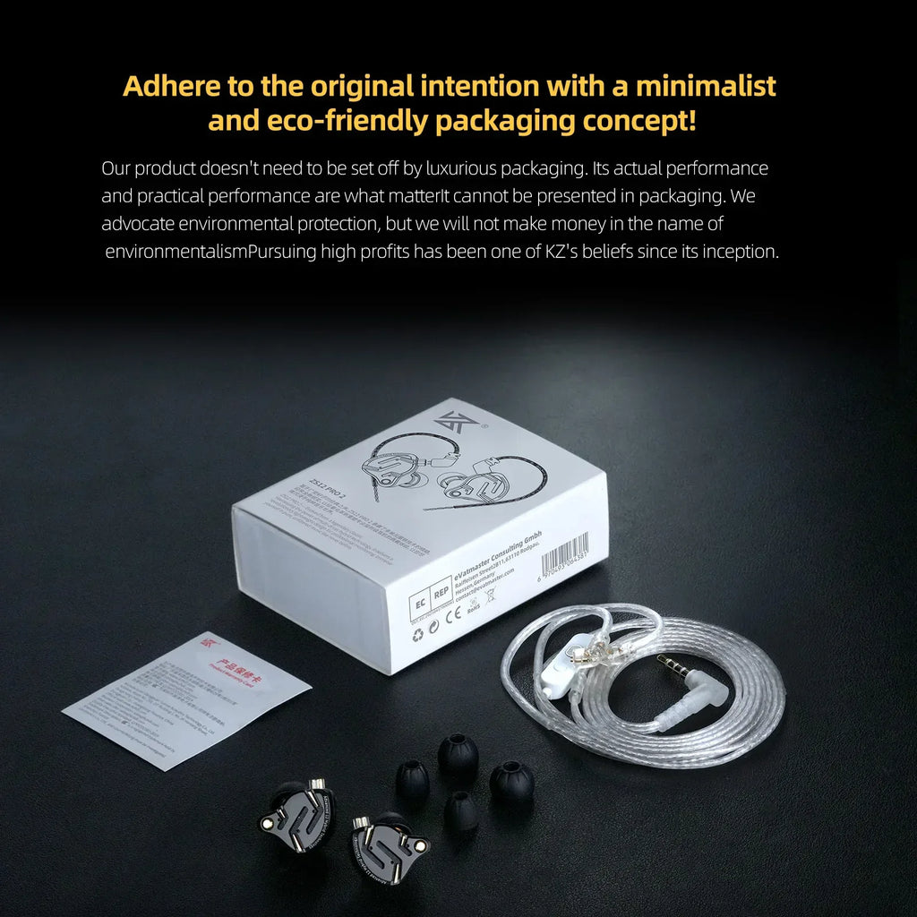 KZ ZS12 Pro Hybrid In-Ear Monitors HiFi Wired Earphones - Tidesmit Tidesmit