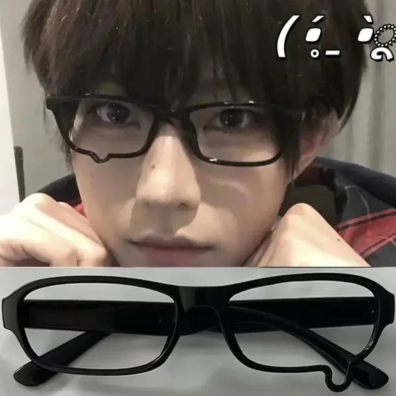 Y2K Anime Teardrop Glasses Cosplay Unisex Lensless Eyewear Fashion Jewelry Costume Props Accessories Gift Kawaii Aesthetic Decor