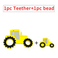 1set Silicone Tractor Baby Teether Rodent Bead Teething Toys Chewable Animal Shape Baby Products Nursing Gift