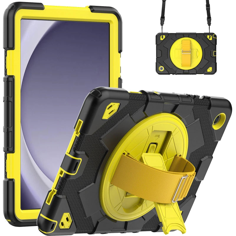 Samsung Galaxy Tab A9 Plus Case with 360 Rotating Stand and Strap Tidesmit