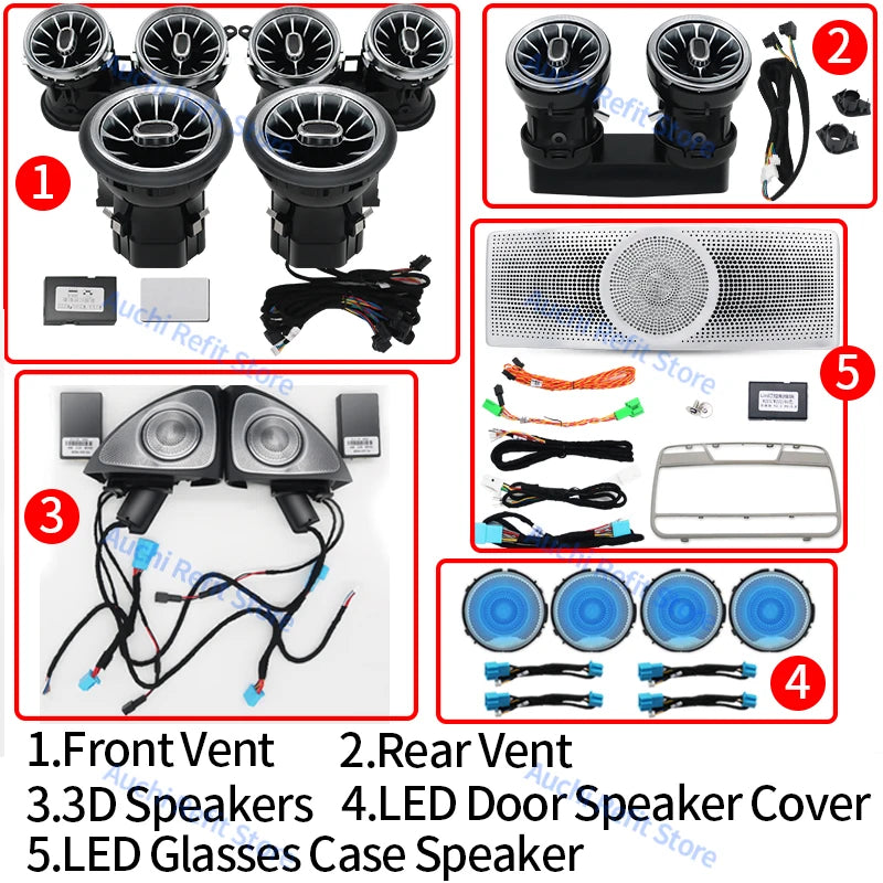 Mercedes-Benz W213 Ambient LED Air Vents with 3D Rotating Speaker Tidesmit