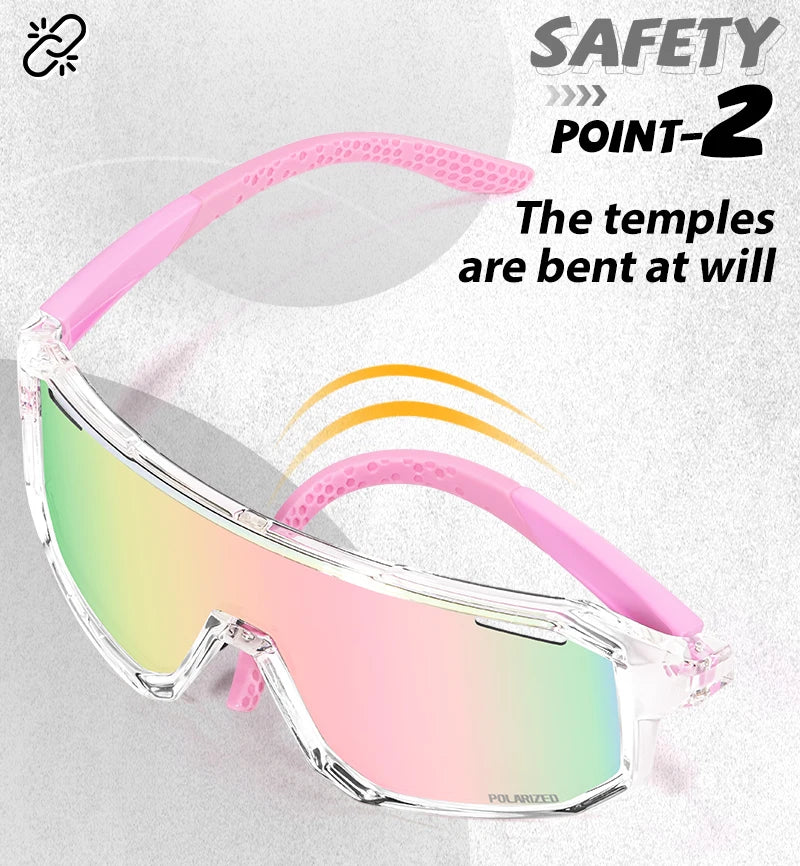 Kapvoe UV400 Polarized Outdoor Bike Cycling Child Sunglasses Teenagers Bicycle Cycling Glasses Sports Boys Girls Goggles Sale
