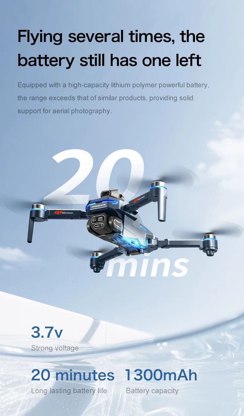 4K Camera Drone Foldable Obstacle Avoidance Quadcopter GT8 Series Tidesmit