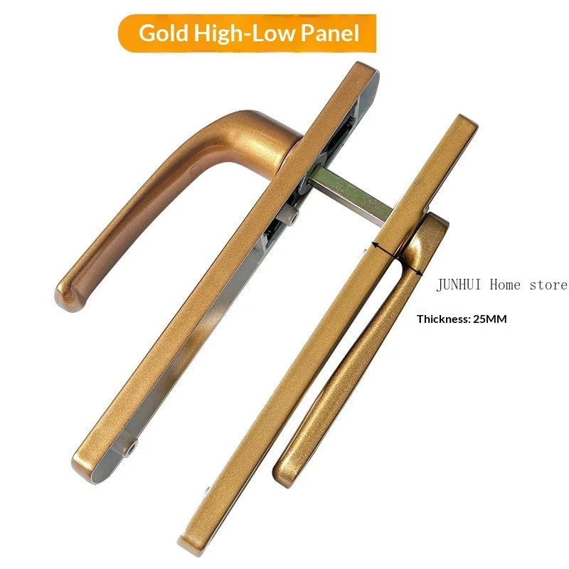 Thermal‑Break Aluminum Swing Door Ultra‑Thin Handle Lock for Aluminum Alloy Double Door Diamond‑Mesh Screen Door Hardware