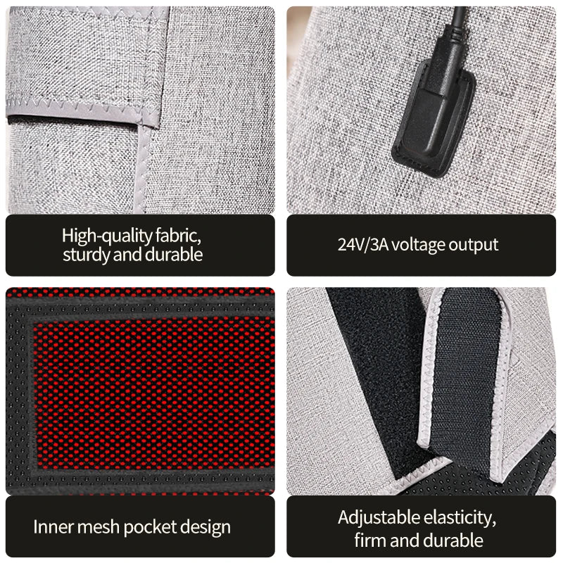 Red Light Knee Therapy Wrap for Targeted Heat and Deep Tissue Massage Massage Cushion Tidesmit