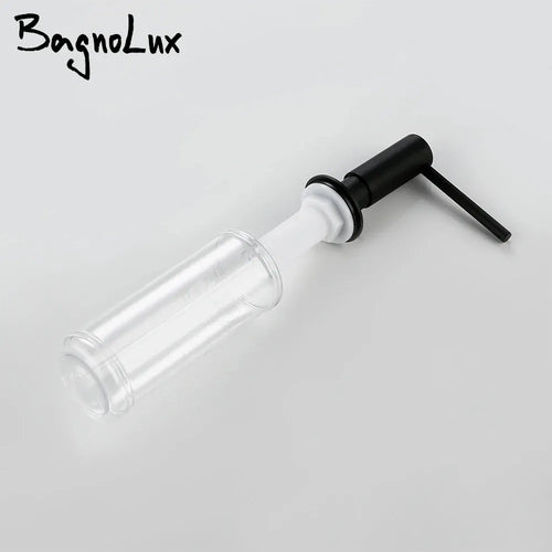 Gunmetal sink soap dispenser with plastic bottle, ideal for refilling plastic-free shampoo bars. 360-degree swivel head.