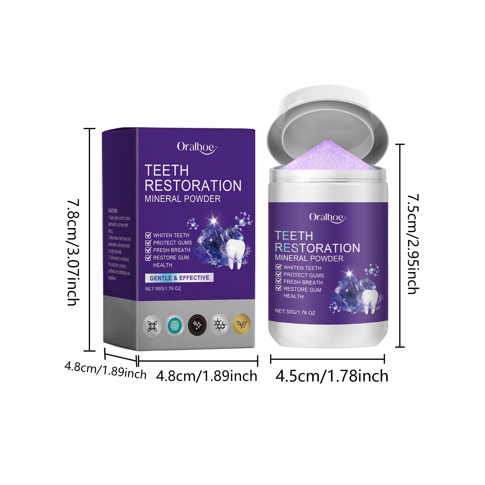 Tidesmit teeth restoration mineral powder for professional teeth whitening stain removal and fresh breath