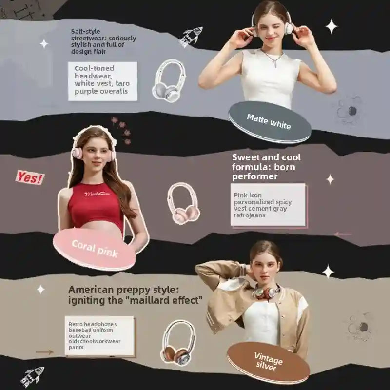 Wireless Bluetooth Gaming Headphones with Active Noise Cancellation Tidesmit