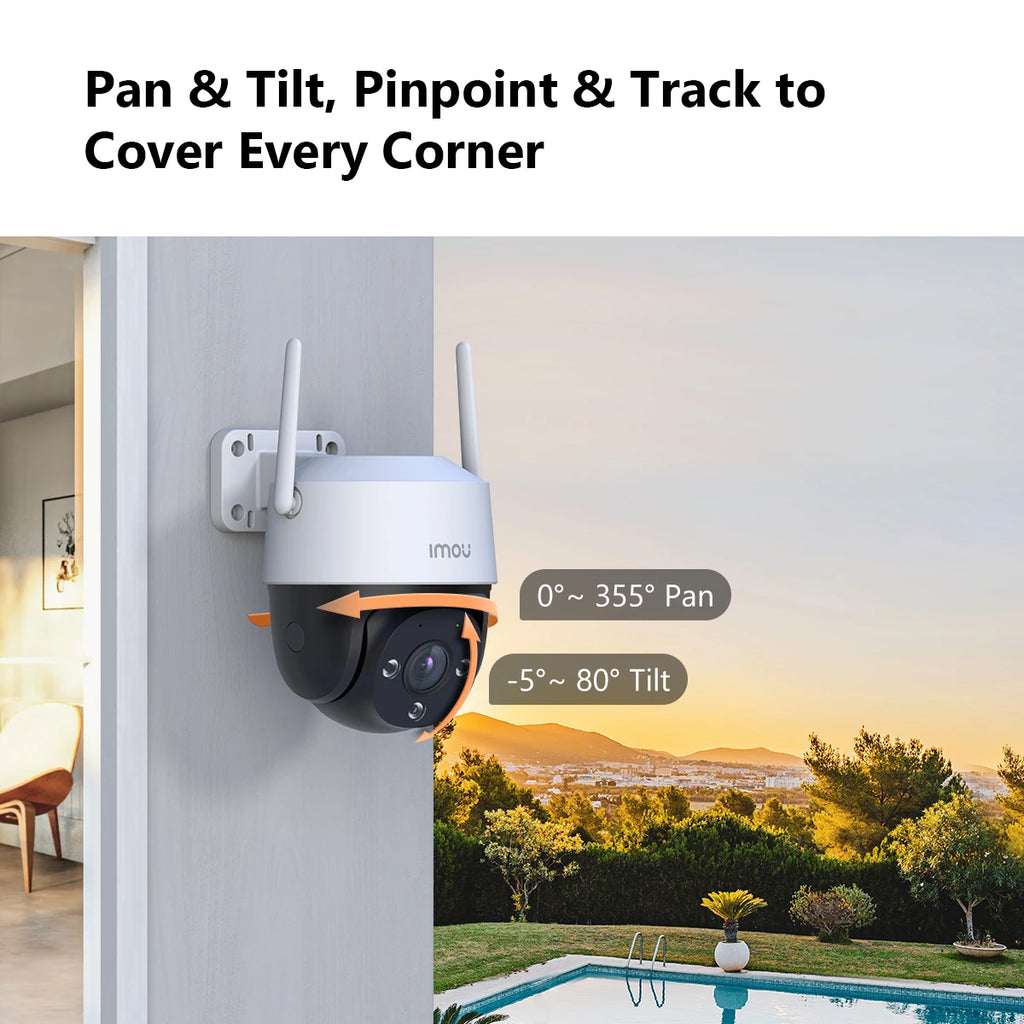 IMOU 2PCS Cruiser SE+ 3MP Set Wi-Fi Camera Smart Color Night Vision IP66 Outdoor Security 360° Coverage Smart Auto Tracking