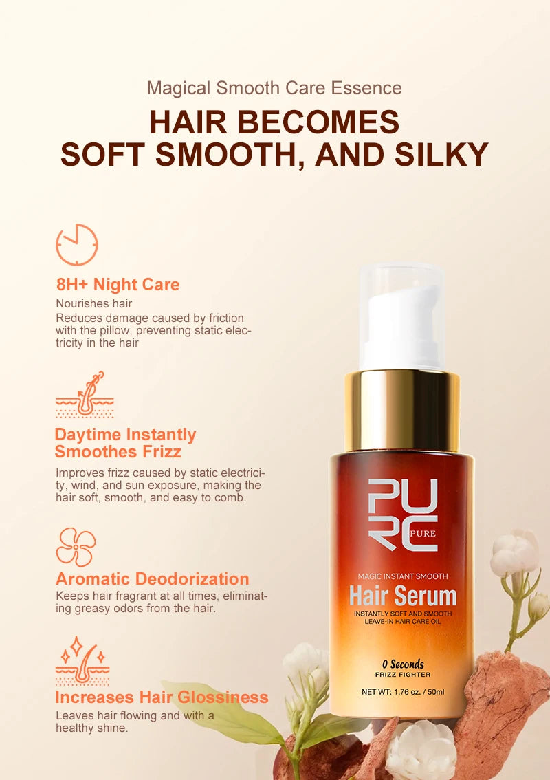 Hair Smoothing Serum | Deep Nourishing Repair Oil for Frizz-Free Shine Scrubs Treatments Tidesmit