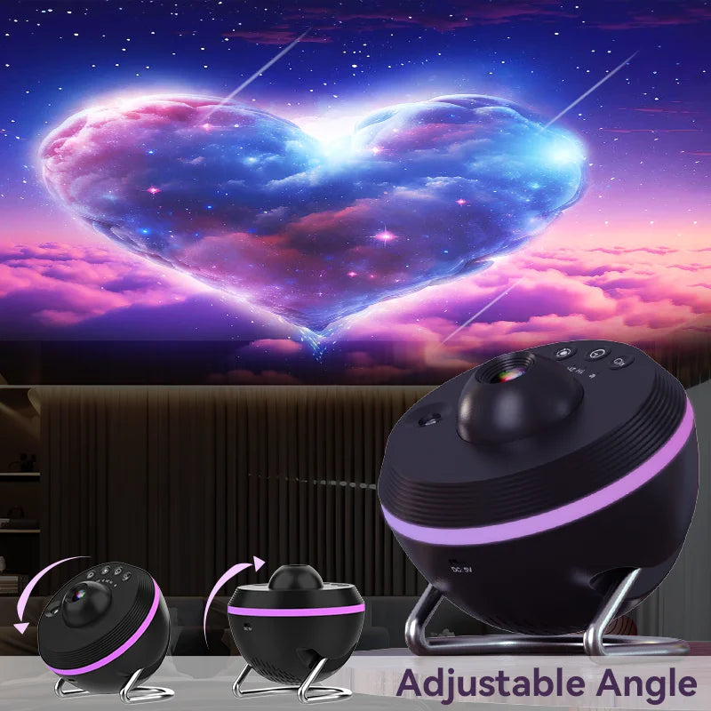 Galaxy Star Projector 12-in-1 Lamp - Rotating Night Light Black Tidesmit