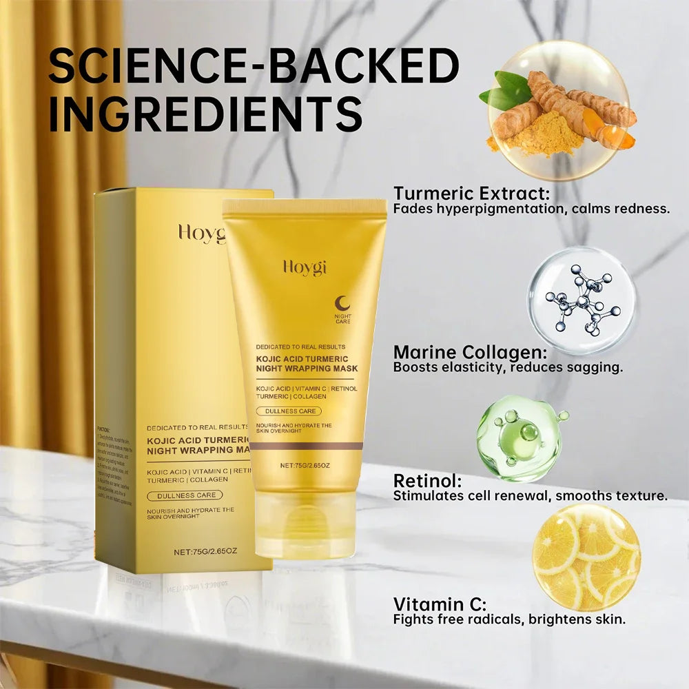 Hoygi Turmeric Collagen Peel-Off Mask: Anti-wrinkle, firming Korean skincare with Kojic Acid, Retinol, and Vitamin C.