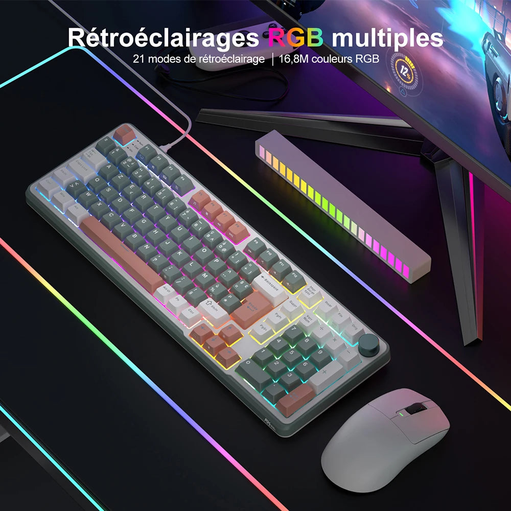 RK ROYAL KLUDGE RK C98 Magnetic Keyboard 0.01mm Rapid Trigg 8000HZ SOCD/Rs 0.125ms RGB Wired Mechanical Esports Gamer Keyboard