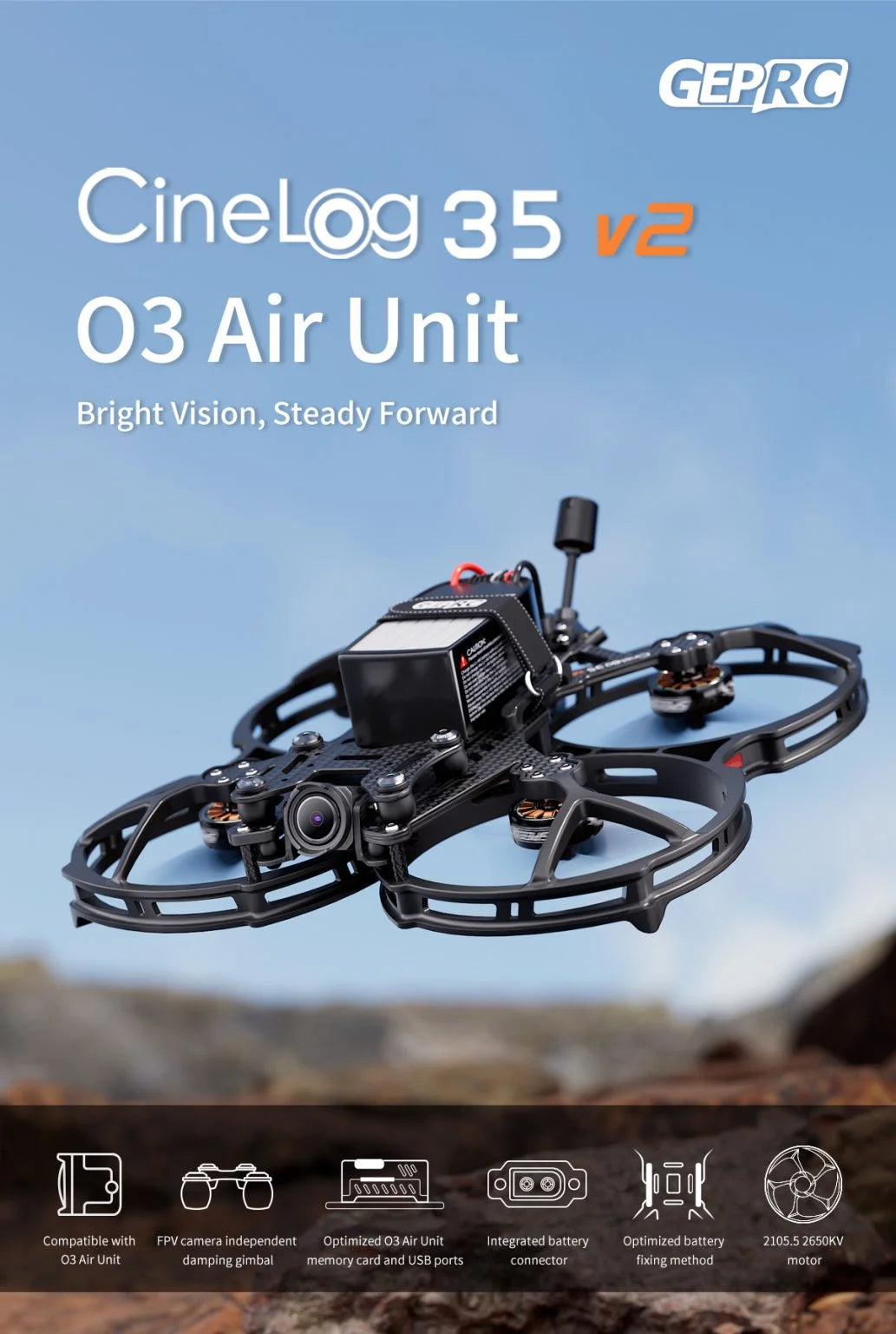 GEPRC CineLog35 V2 FPV Drone 6S Analog - Precise Cinematography Tidesmit