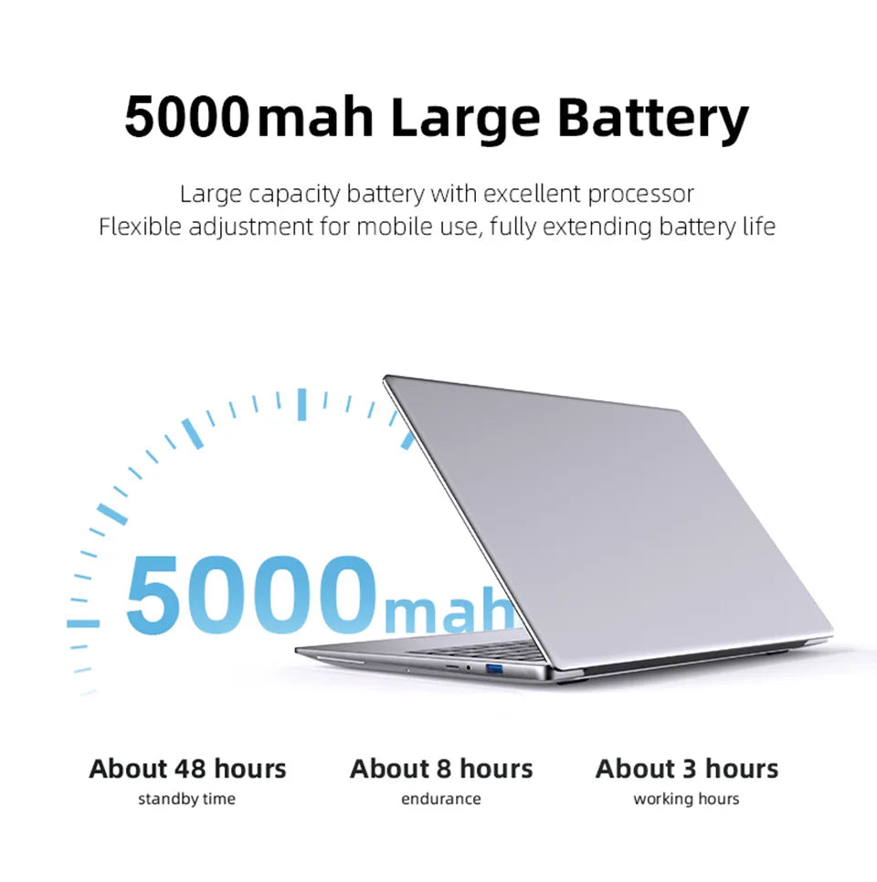 2026 Intel Core i7 9850H Intel A3950 Ultra Slim Laptop 14.1“ Windows 11 Notebook Computer 12GB RAM 1TB SSD Office Study Laptop