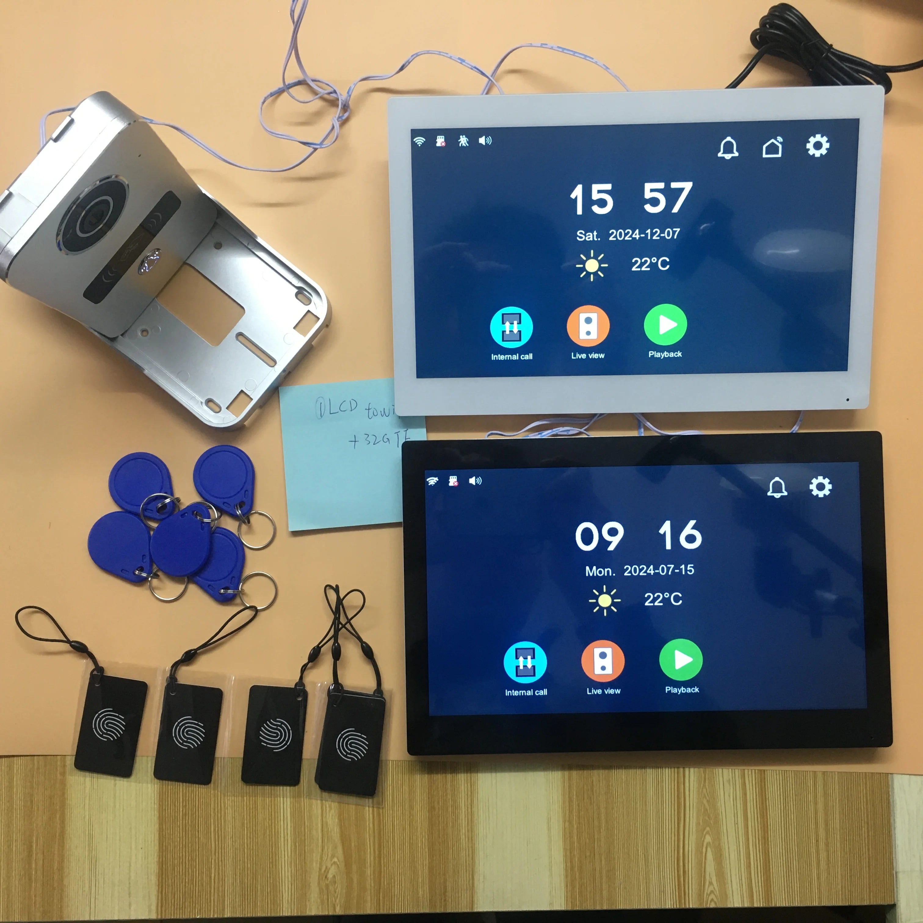 1080P 7/10 Inch Touch Screen 2 Wire Video Doorbell Tuya Home Video Intercom System IC Card APP Unlcok with Electric Strike Lock