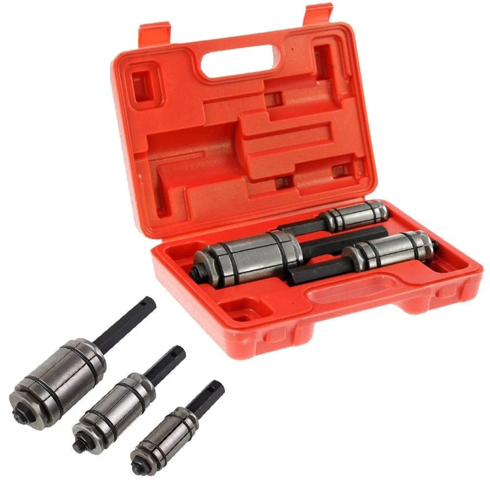 Podofo 1-1/8"to 3-1/2" Exhaust Pipe Expander Muffler Dent Remover Tube Spreader Tool Set with Box for Auto Car