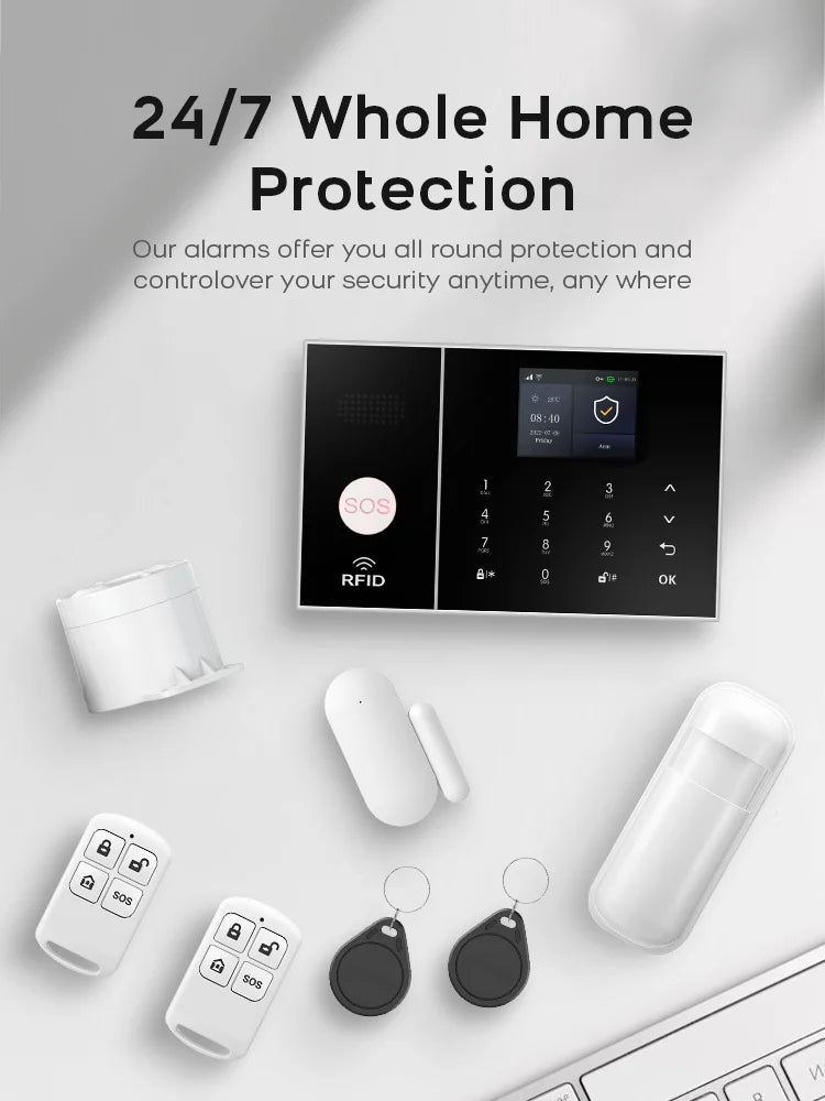 Smart Home Alarm System WiFi GSM with Tuya App Control - EU Plug Tidesmit