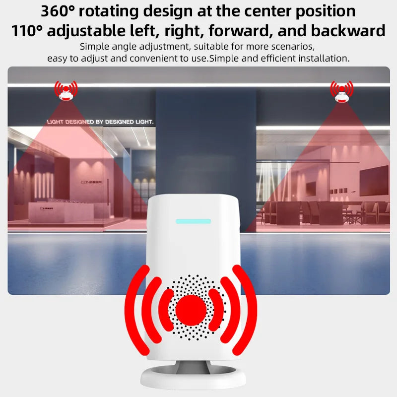 KERUI Split Welcome Chime Bell Intelligent Wireless Doorbell PIR Sensor Alarm Multiple Ringtones 433mhz Alarm Detector for Home
