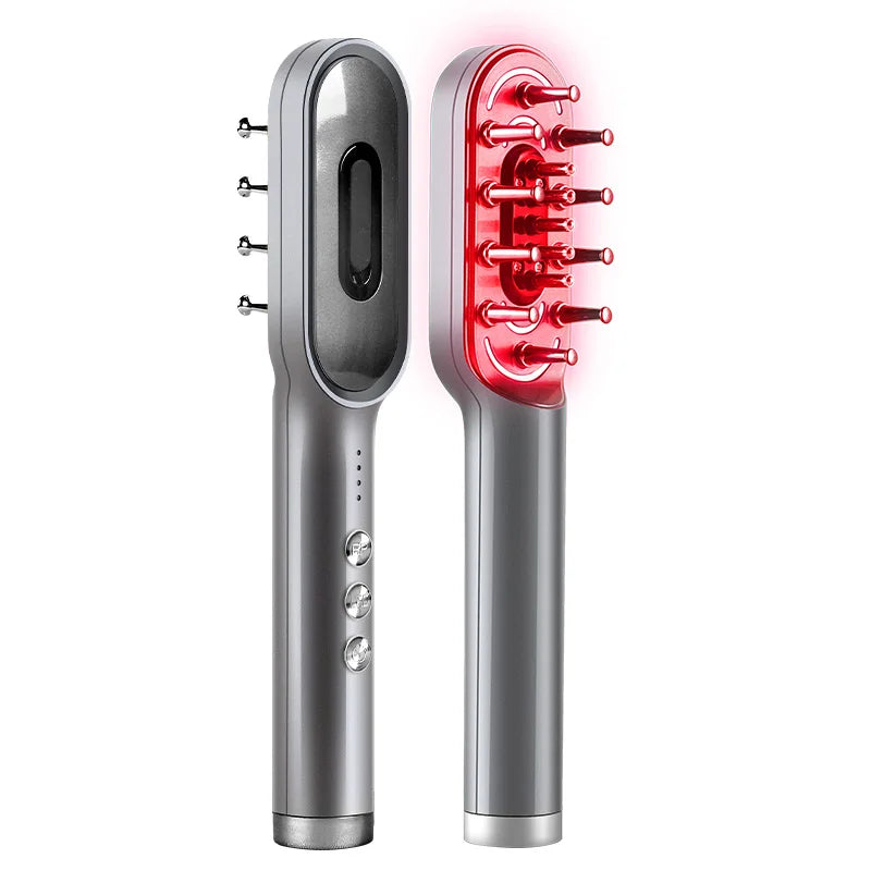 Red Light Therapy Hair Growth Comb - Professional Scalp Massager Relaxation Treatment Grey Tidesmit