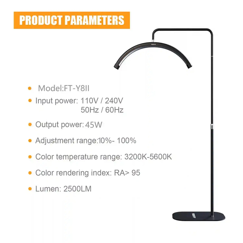Half Moon LED Beauty Light for Lash and Nail | Adjustable 28 Inch Tidesmit Tidesmit