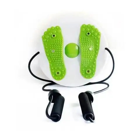 Waist Twisting Disc for Abdominal Toning - Magnetic Fitness Tool Body Shaping Massage Equipment Green with rope Tidesmit