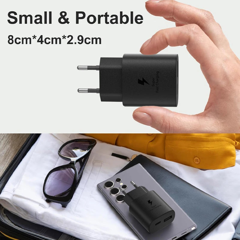 Samsung 25W USB-C Fast Charger Adapter - EU & US Plug Options Tidesmit