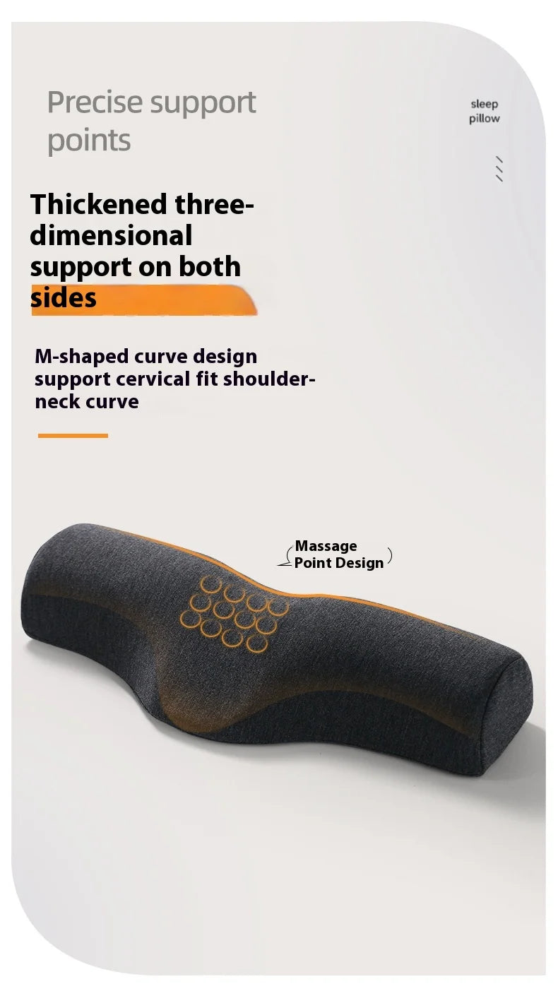 Cervical Memory Foam Pillow - Ergonomic Neck Pain Relief (Dark Gray) Relaxation Treatment Tidesmit