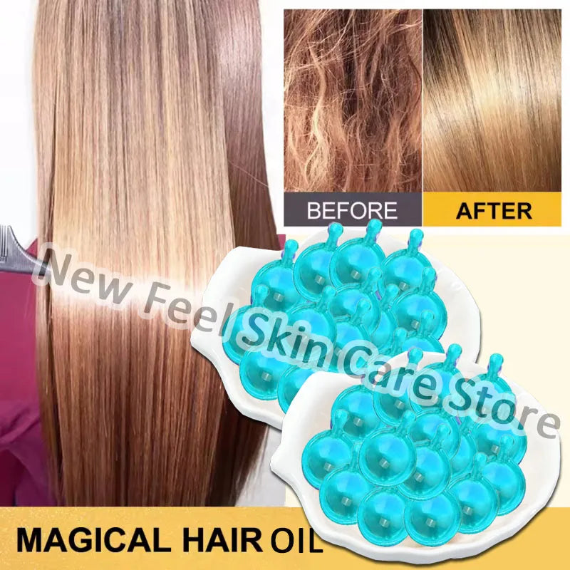 Tidesmit Keratin hair vitamin capsules for deep conditioning, frizzy hair repair, and smooth, shiny, healthy hair care.
