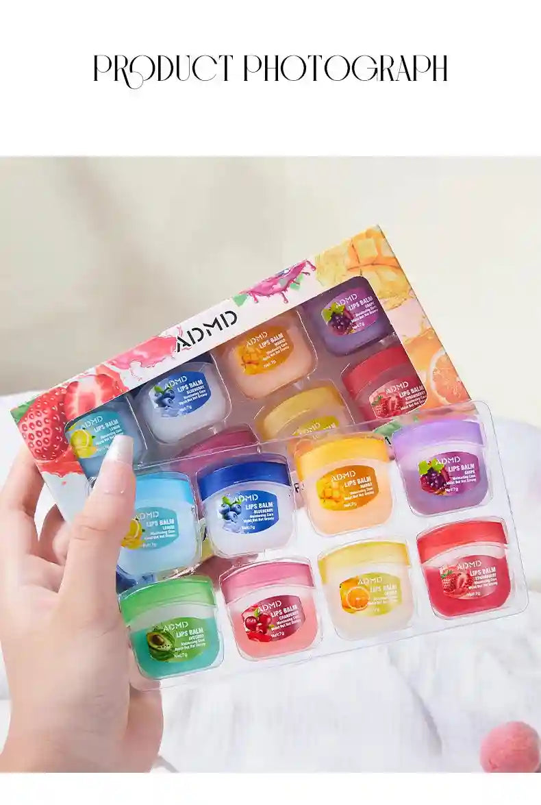 Fruit Lip Balm Set - 8pcs Moisturizing Lip Treatment for Dry Lips Lip Care Tidesmit