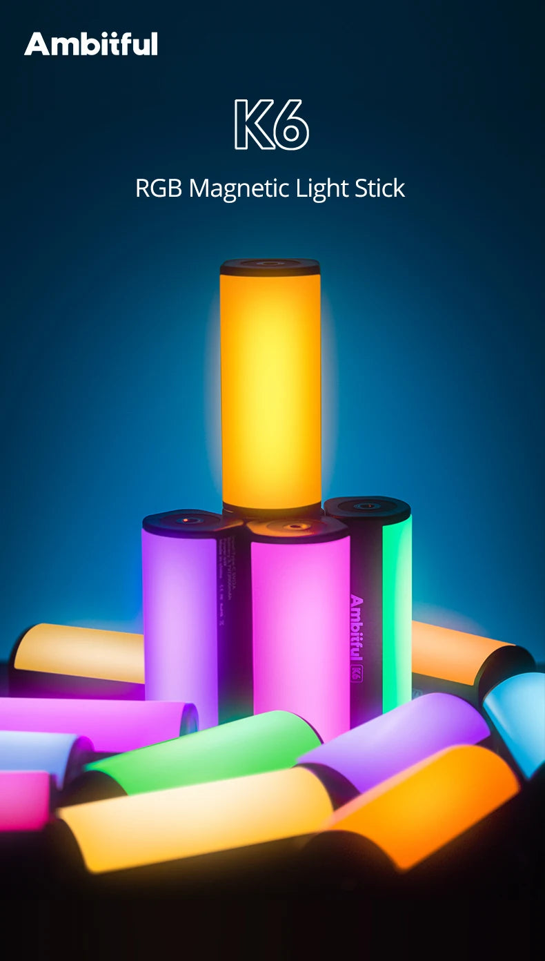 RGB Handheld LED Video Light - Magnetic Tube with Adjustable Temperature Tidesmit
