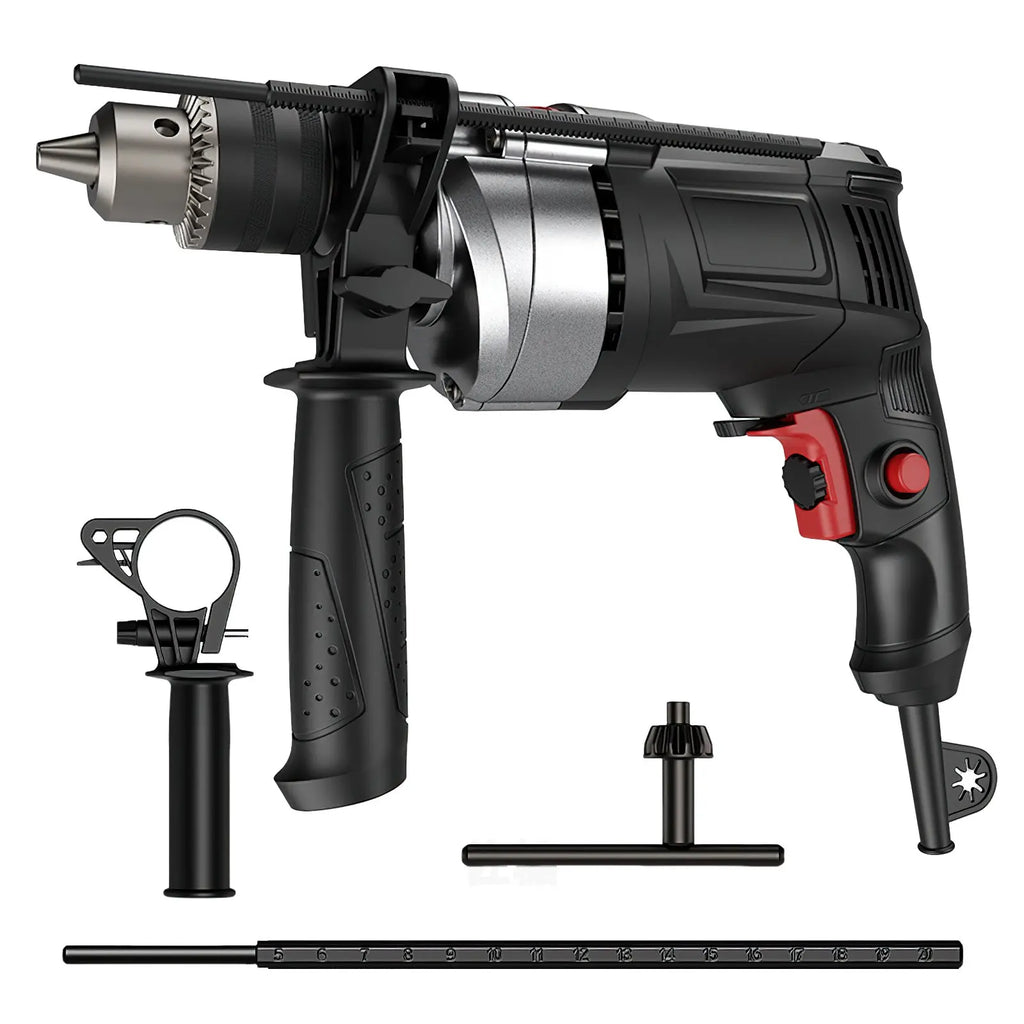 Electric Drill Impact Drill Multi-function Variable Speed Wood Metal Stone Cutting Off Household Wall Hole Drilling Power Tools