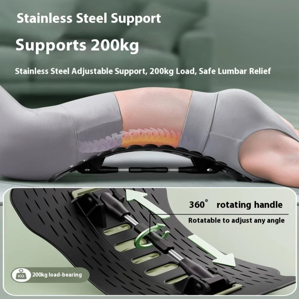 Back Stretcher for Lumbar Pain Relief with 12 Magnetic Acupressure Points Relaxation Treatment Tidesmit