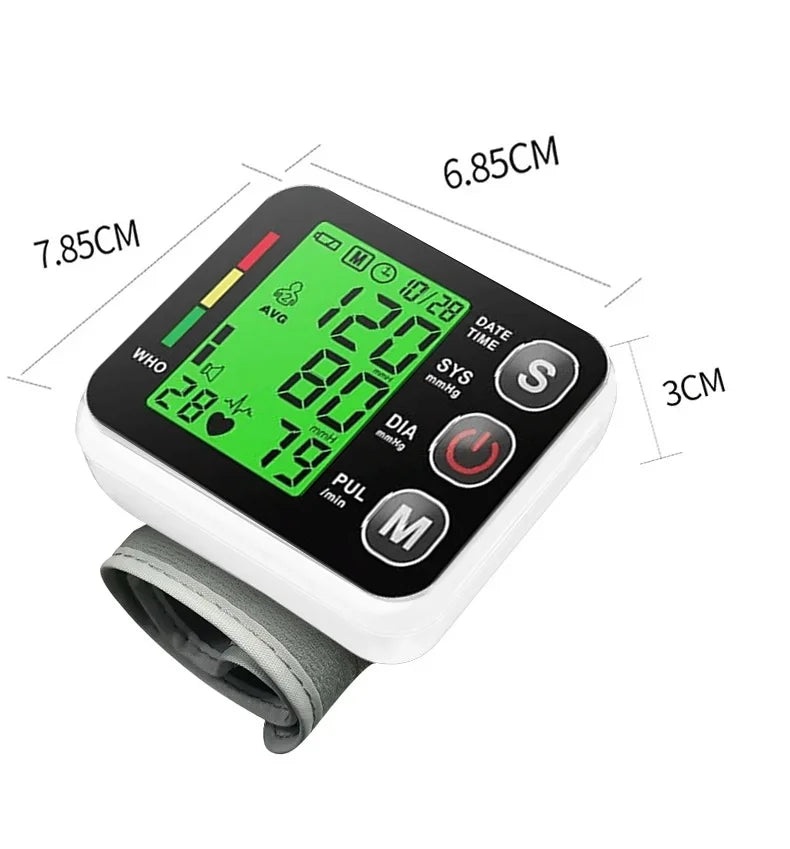 Smart Electronic Bp Monitors High Accurate Wrist Blood Pressure Monitor English Voice Tonometer LCD  Digital Sphygmomanometer