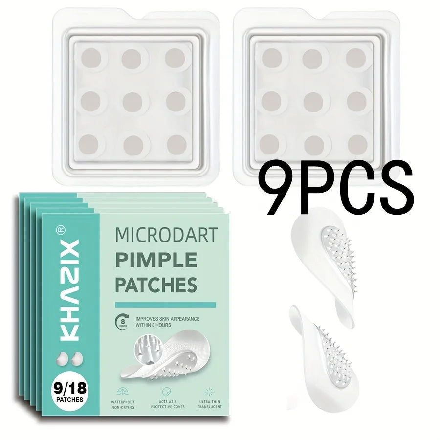 9 pieces water-based acne patches, invisible and comfortable acne patches, with micro needle tips, suitable for early acne