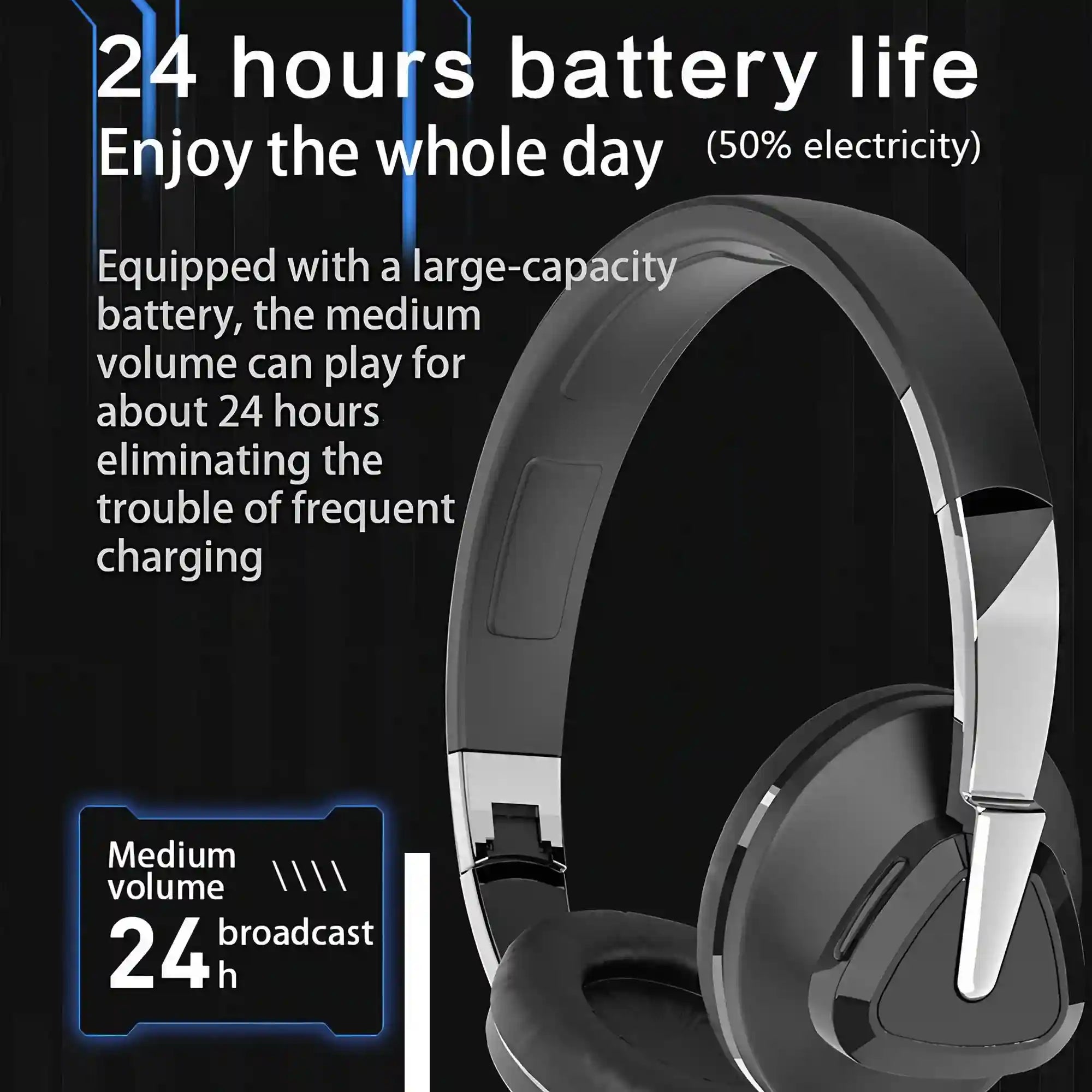 Wireless Bluetooth Headband Headphones - Foldable Bass by Tidesmit Tidesmit