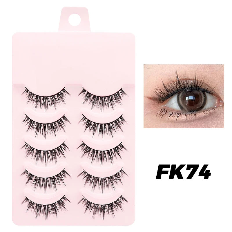 Anime Manga False Eyelashes - Natural Wispy Faux Lashes - 5 Pairs Set False Eyelashes FK74 Tidesmit