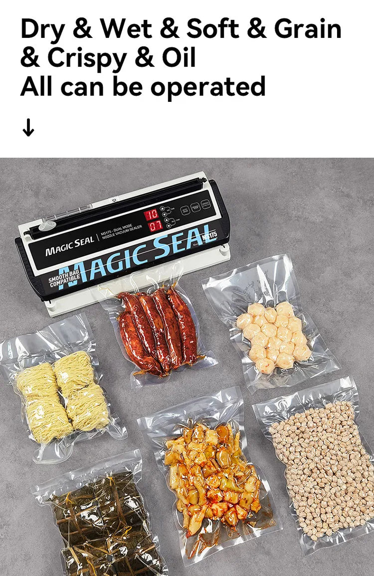 Vacuum Packaging Machine for Food Plastic Bags Sealer Sealing Machine Mylar Bags Kitchen Packer Automatic Manual Modes Home Appl