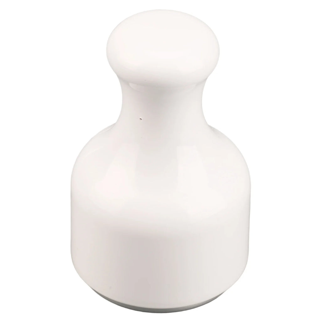 White, hourglass-shaped ice facial roller with a smooth, minimalist design.