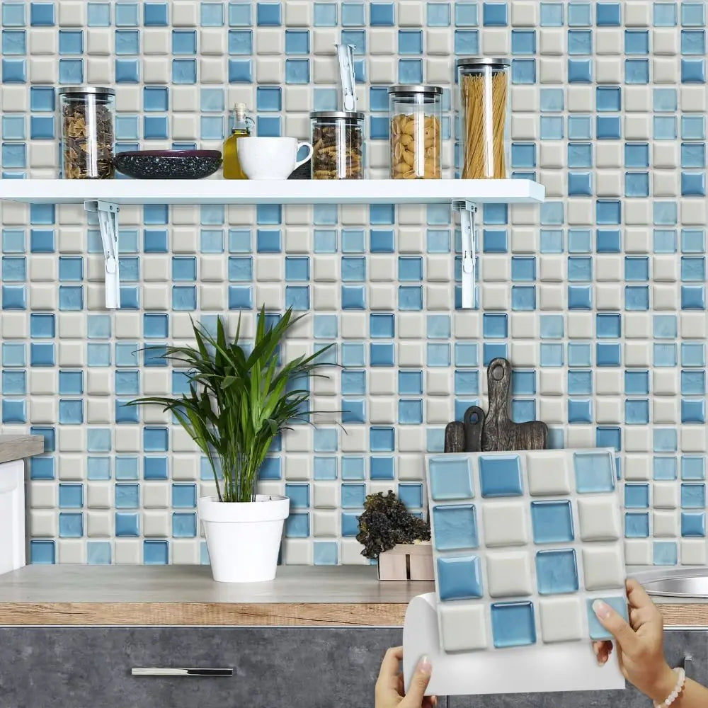10Pcs Mandala Pattern Backsplash Tile Stickers Multicolor Design Waterproof Peel and Stick Tile Removable Self-Adhesive