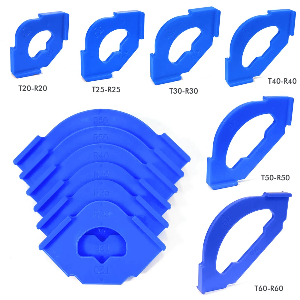 6-Piece Set Woodworking Trimming Machine Round Corner Template Straight Bevel R/C Corner Trimming Positioning Flip Template