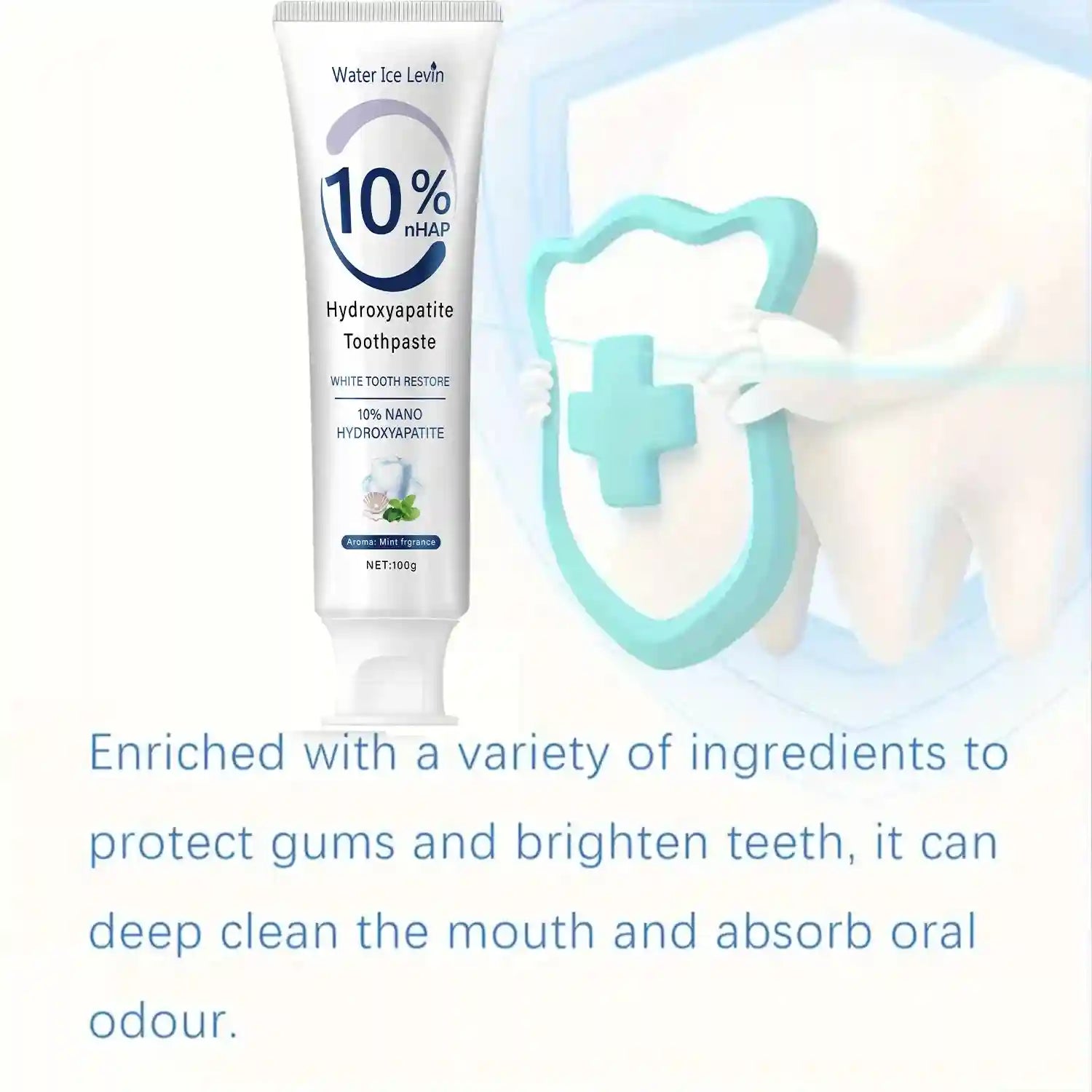 Tidesmit 10% Nano Hydroxyapatite Toothpaste for effective teeth whitening and daily enamel restoration.