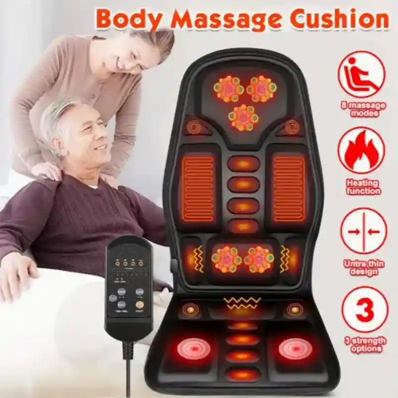 Massage Roller Seat Cushion with 8 Modes - Heat Therapy Back Support Massage Roller Tidesmit
