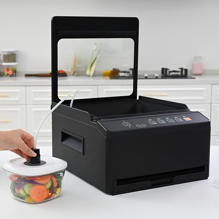 Automatic Chamber Vacuum Sealer Machine, -95Kpa Commercial Food Sealer, 30cm Sealing Width for Dry & Moist Food