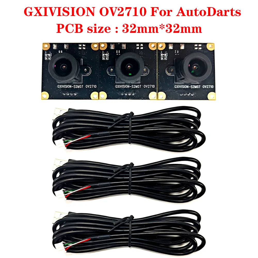 GXIVISION OV9732 30FPS 2M Cable 100 Degree USB Camera Module,3pcs OV2735/IMX179/OV2710 Compatible For Autodarts.io Scoring