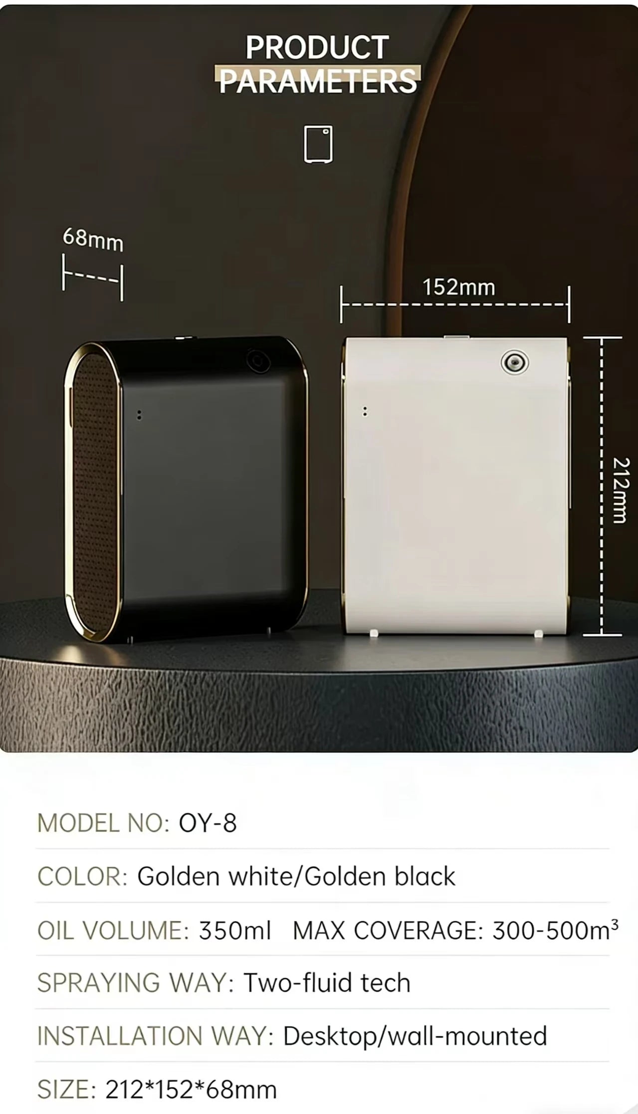 Waterless Room Fragrance Diffuser Smart Aroma Diffuser Machine Electric Smell for Home 500m³ Bluetooth Smell Distributor