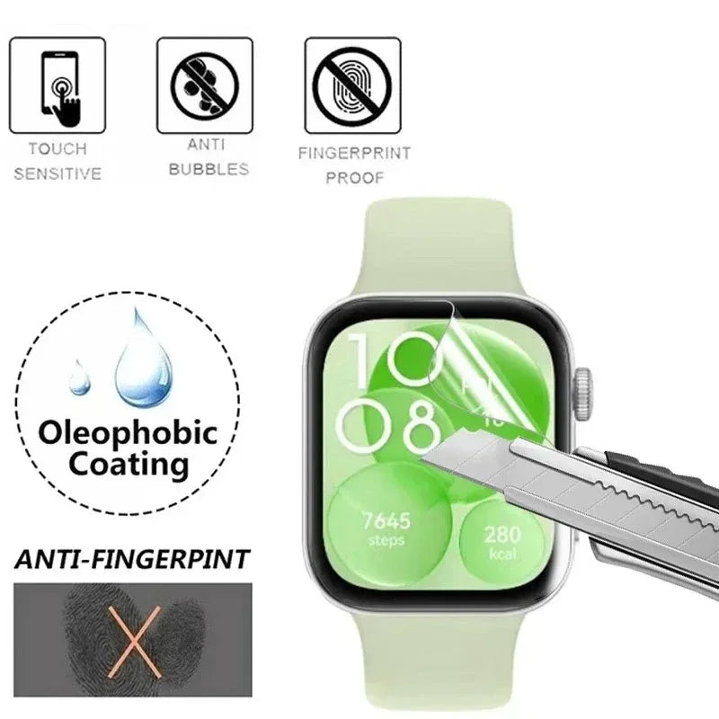 Huawei Watch Fit 3 Screen Protector - 5 Pack Anti-Scratch Hydrogel Film Tidesmit